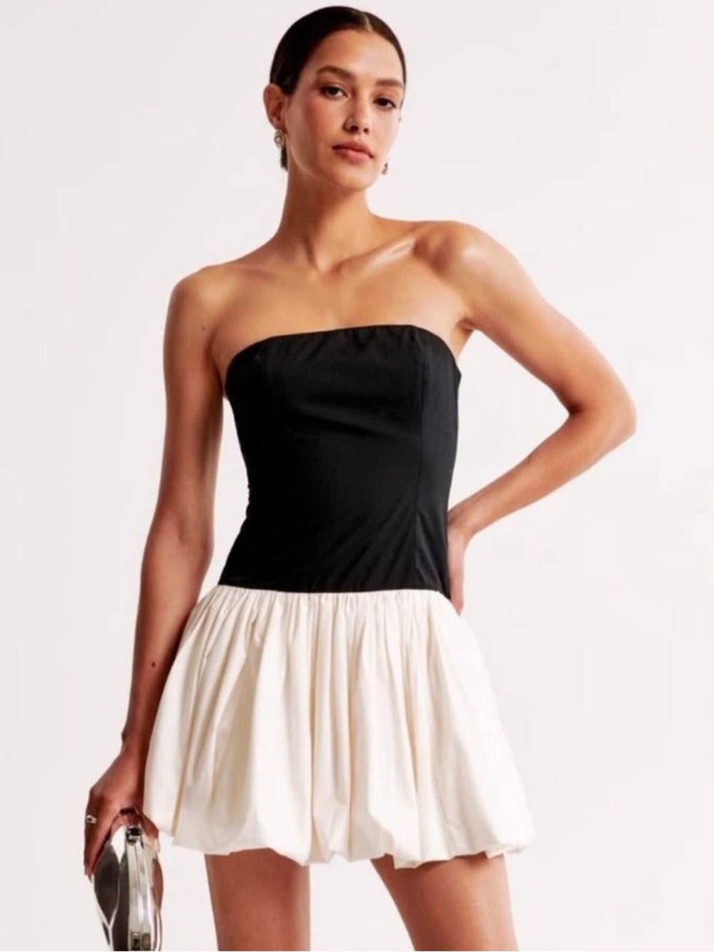 Abercrombie & Fitch Strapless Bubble Hem Mini Dress | Size XS